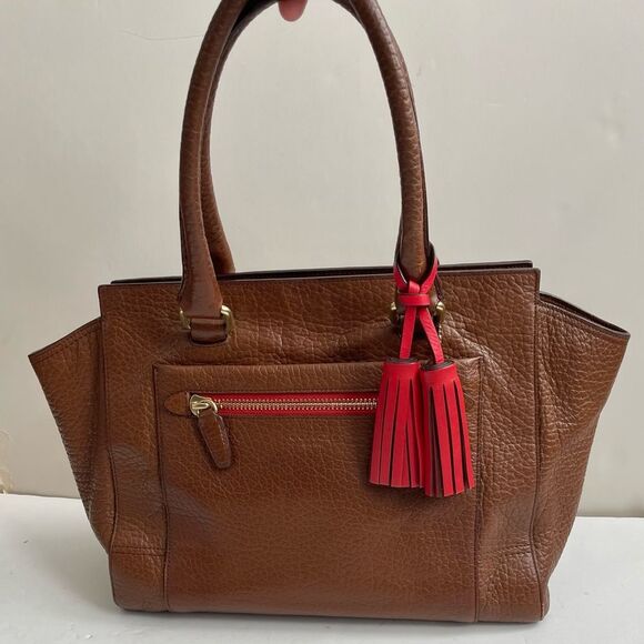Coach Legacy Textured Leather Medium Candace Carryall Tote Brown Carnelian - Picture 1 of 13